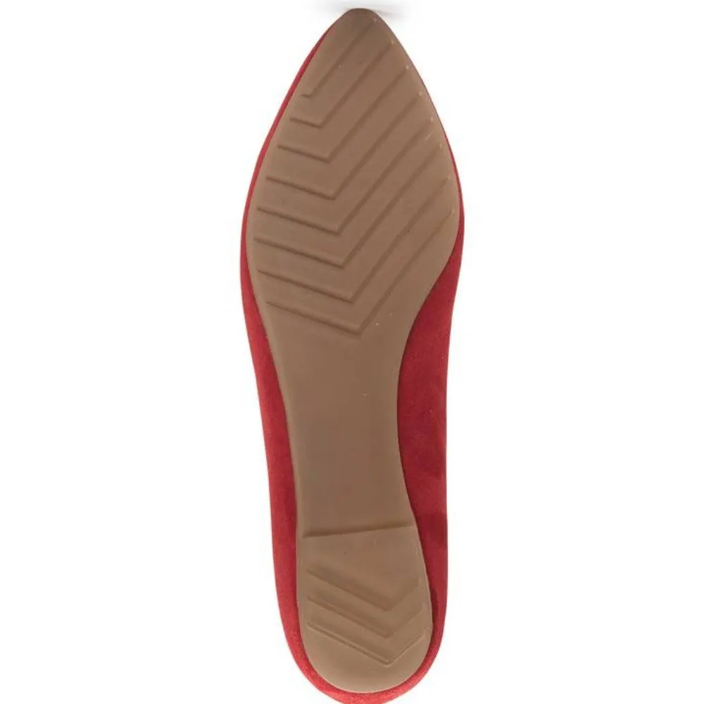 Audra Garnet Red Suede Me Too Flat