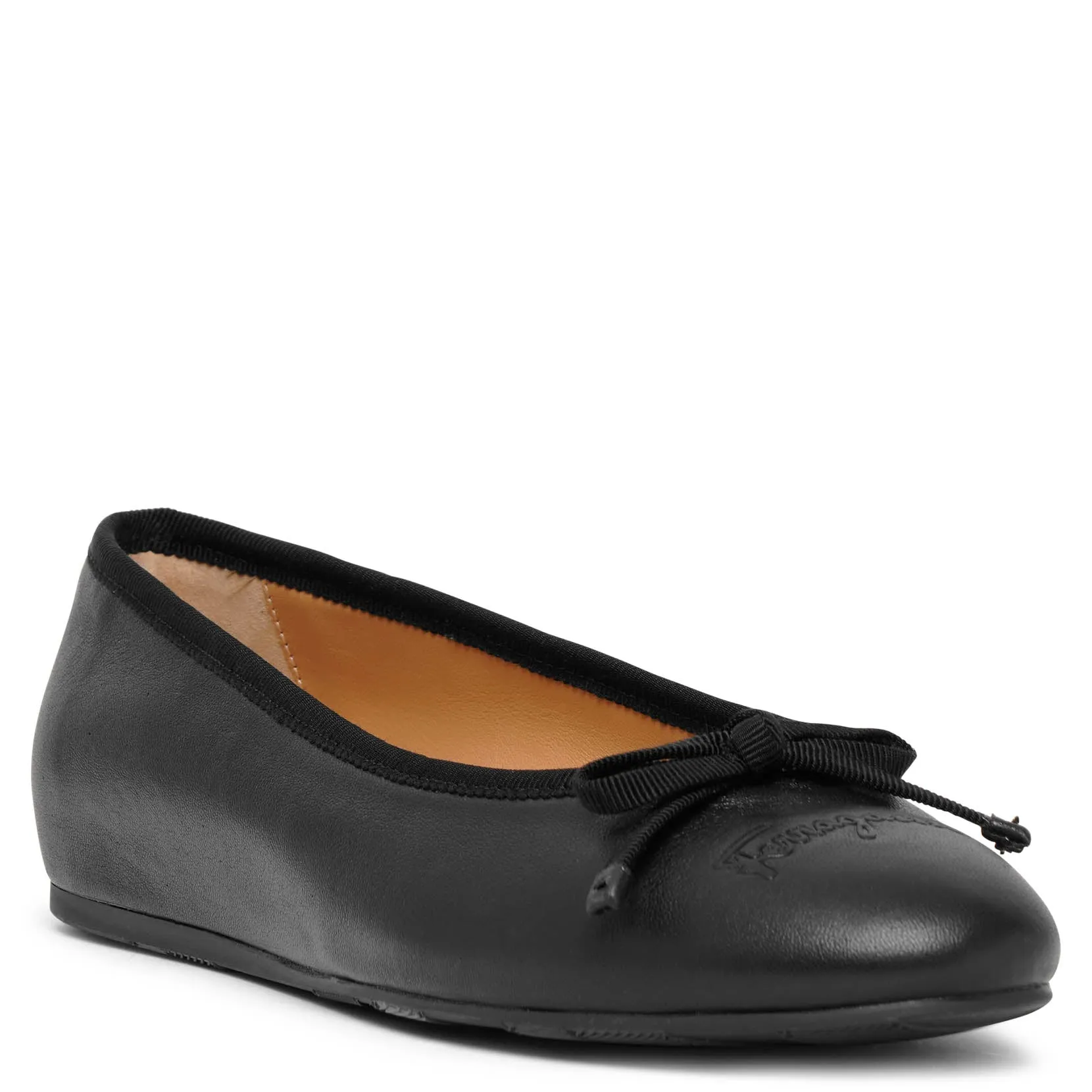 Ballerina black leather flats