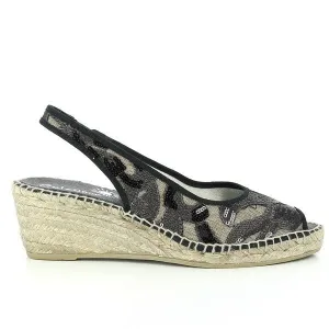 Calzanor 224 Black Slingback Espadrilles