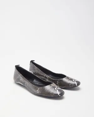 Karl Lagerfield Brown Reptile Ballet Flats - EUR 37