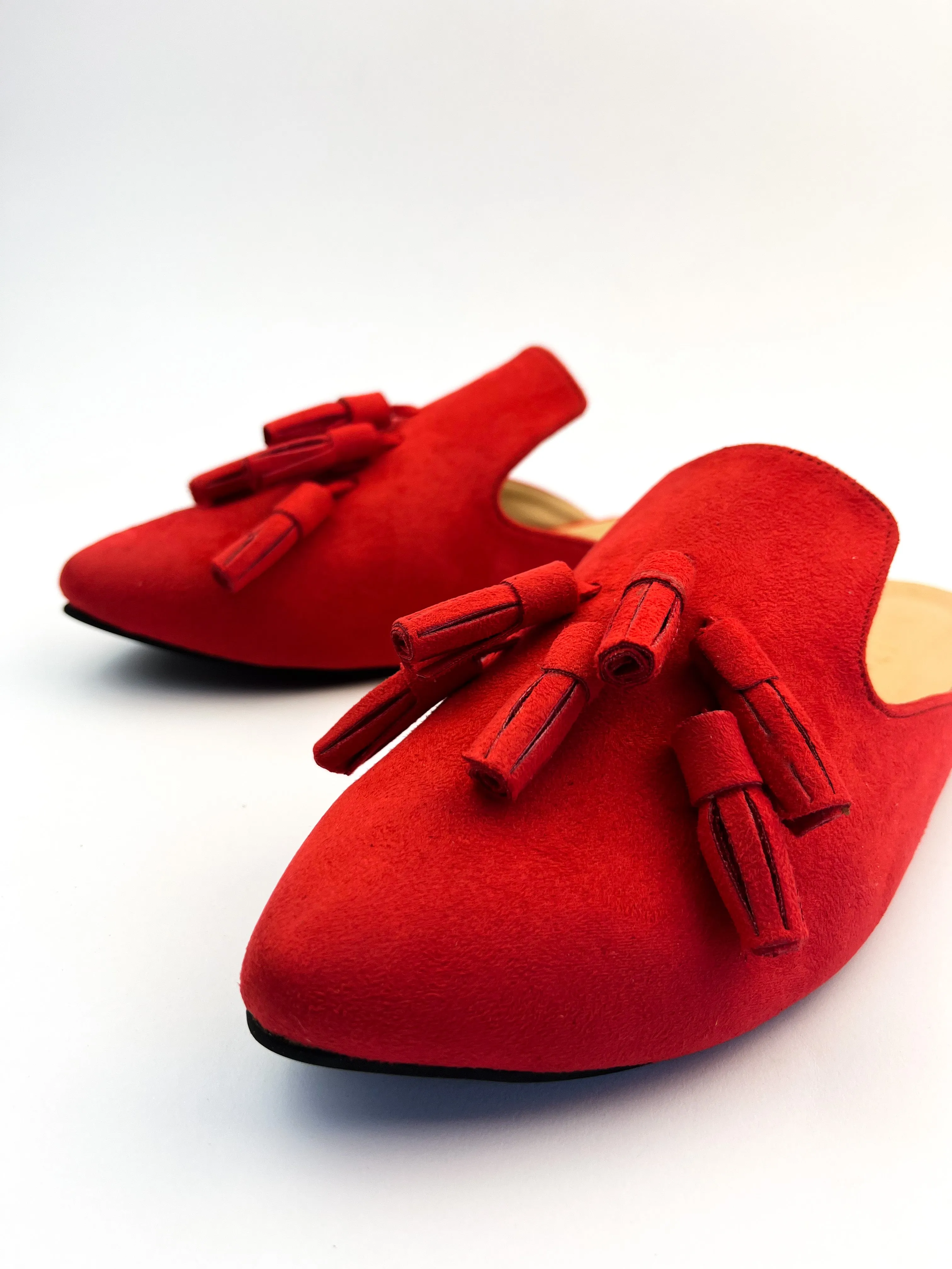 Red Tasseled Mules