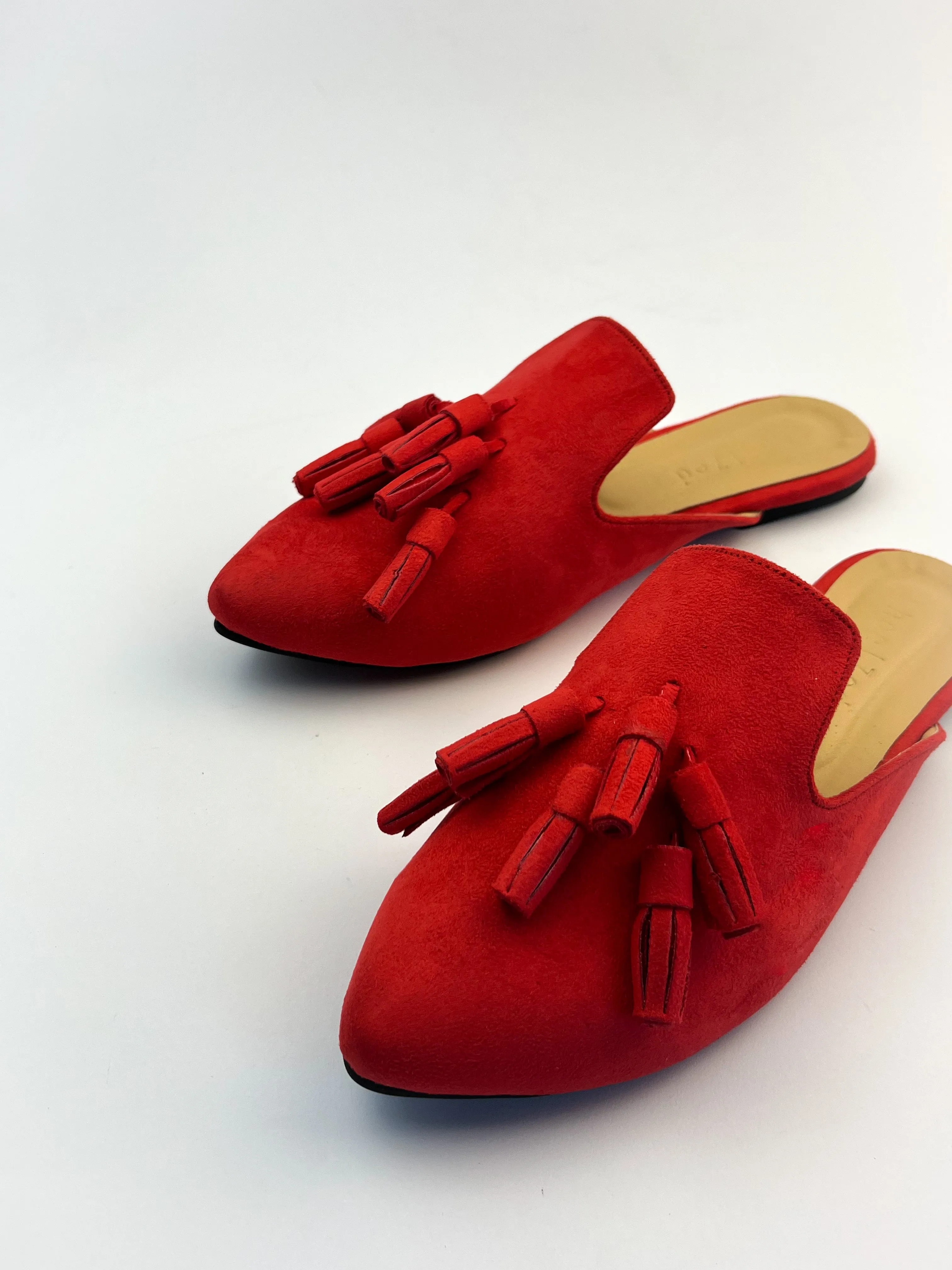Red Tasseled Mules