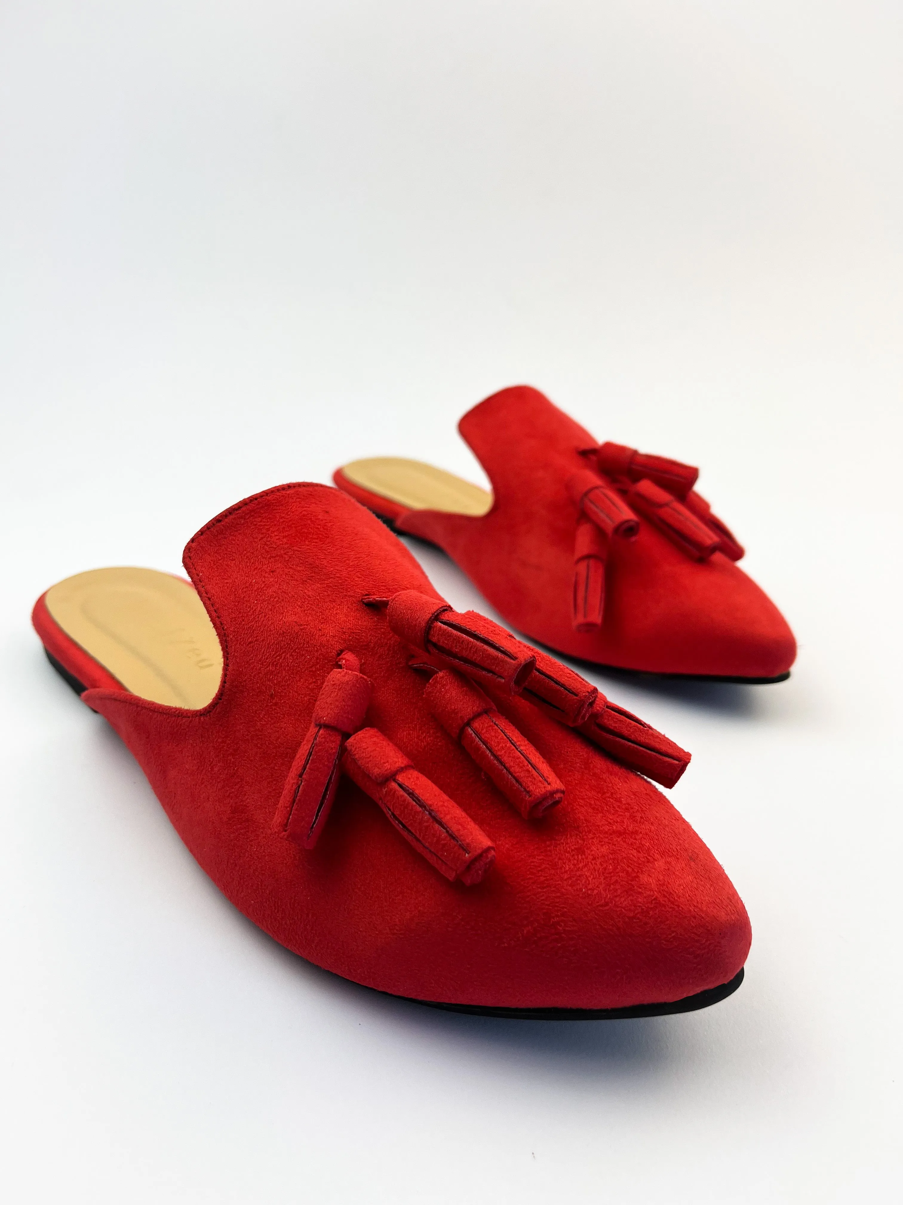 Red Tasseled Mules