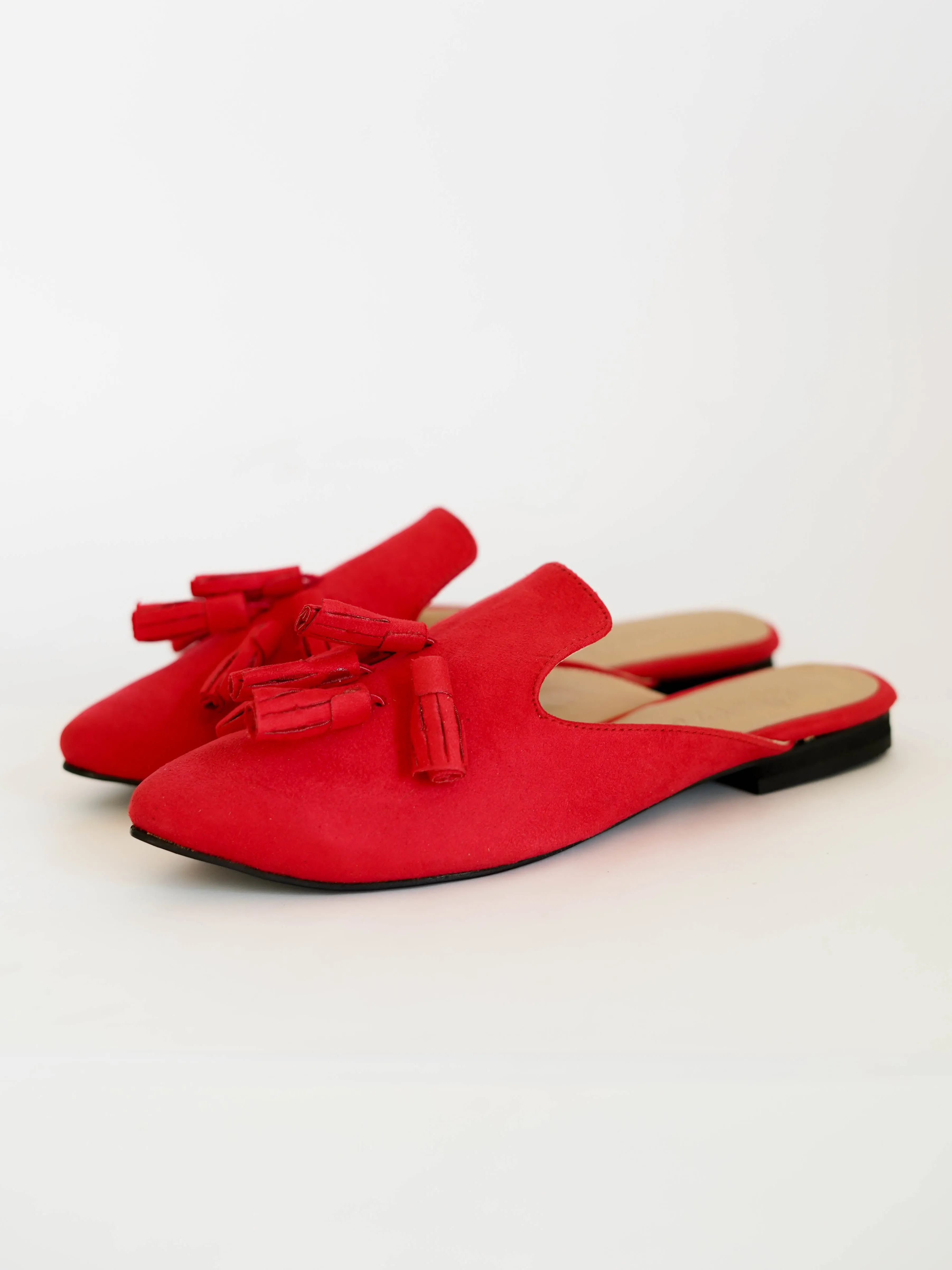 Red Tasseled Mules