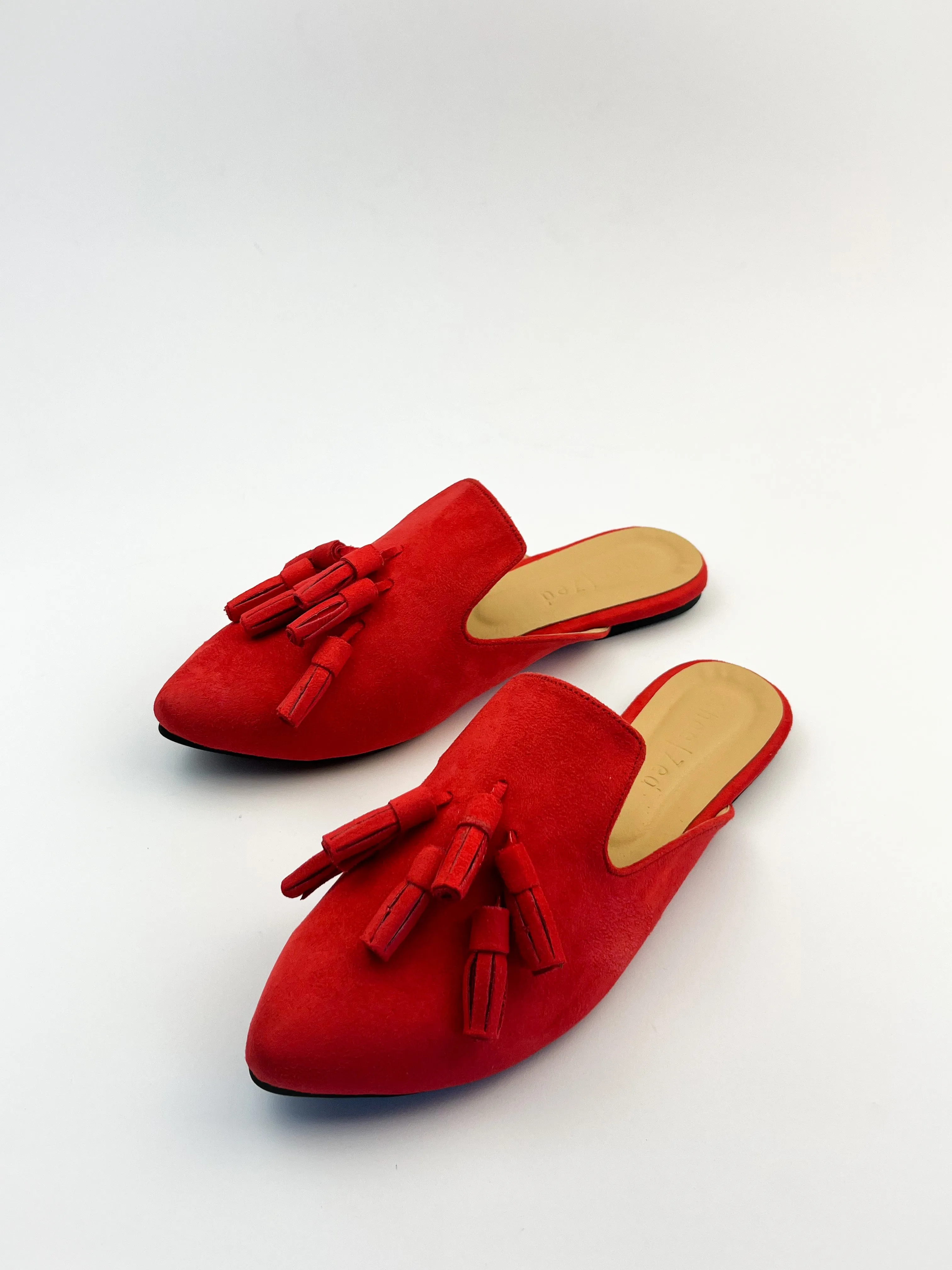 Red Tasseled Mules