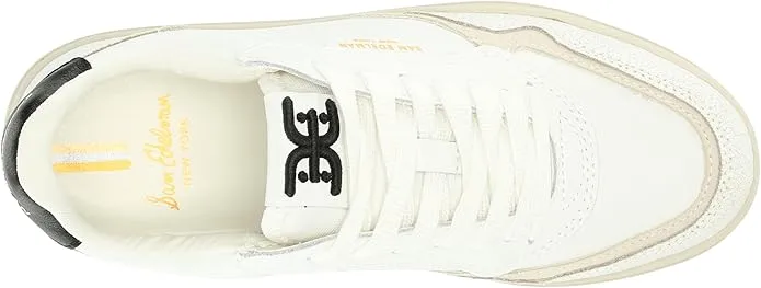 Sam Edelman Blaine White/Light Stone/Black Lace Up Rounded Toe Chunky Sneakers