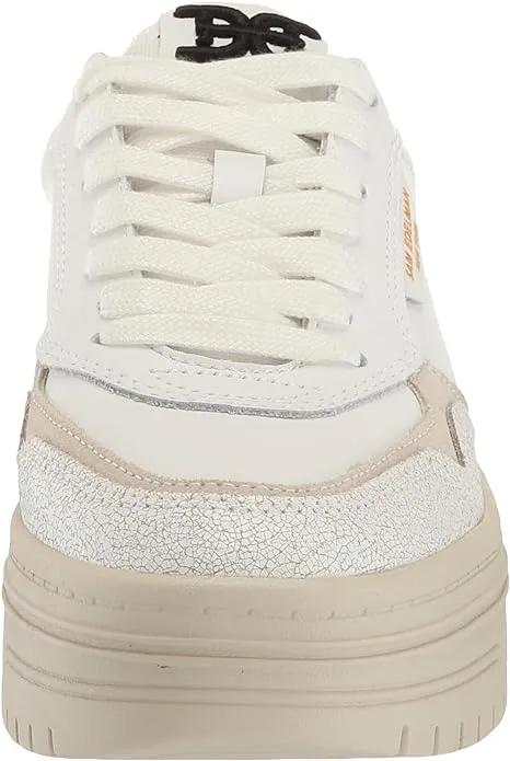 Sam Edelman Blaine White/Light Stone/Black Lace Up Rounded Toe Chunky Sneakers