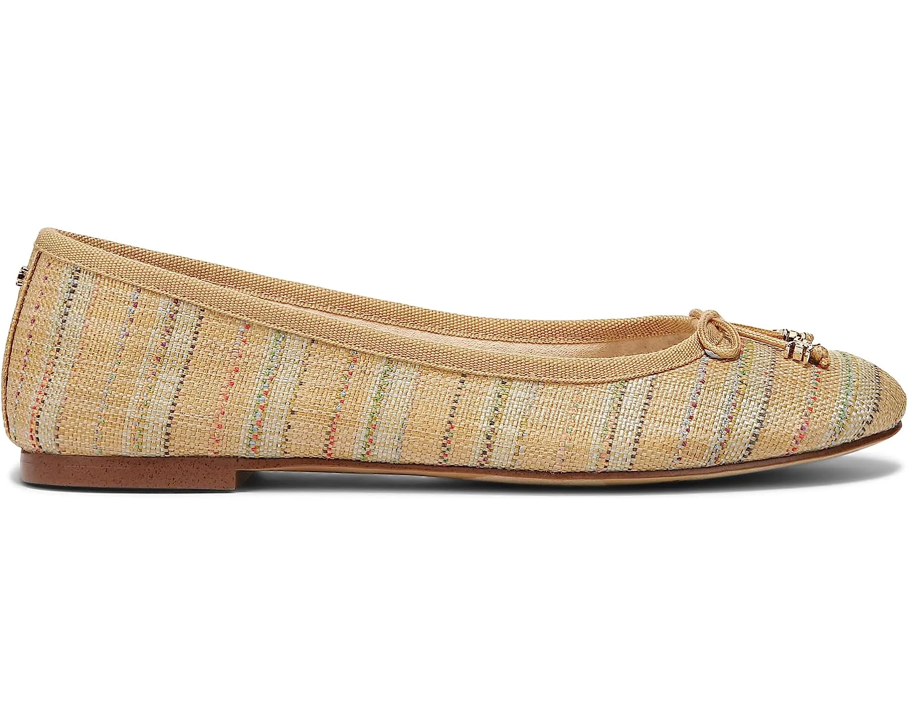 Sam Edelman Felicia Luxe Natural Multi Slip On Rounded Closed Toe Flexible Ballet Flat Wide
